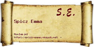 Spicz Emma névjegykártya